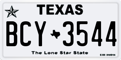 TX license plate BCY3544
