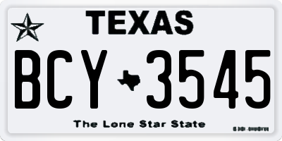 TX license plate BCY3545
