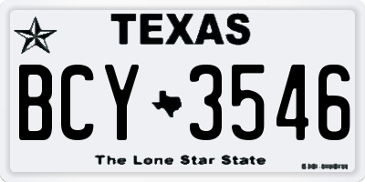 TX license plate BCY3546