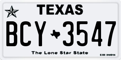 TX license plate BCY3547
