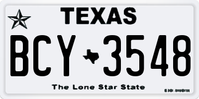 TX license plate BCY3548