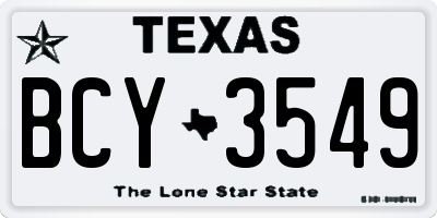 TX license plate BCY3549
