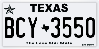 TX license plate BCY3550