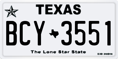 TX license plate BCY3551
