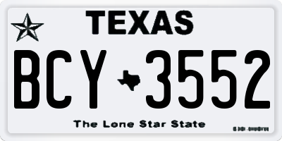 TX license plate BCY3552
