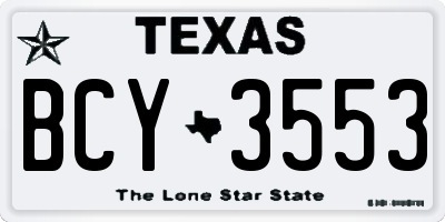 TX license plate BCY3553