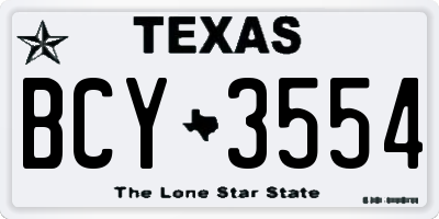 TX license plate BCY3554