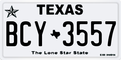 TX license plate BCY3557