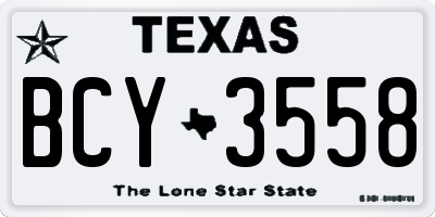 TX license plate BCY3558