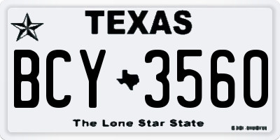 TX license plate BCY3560