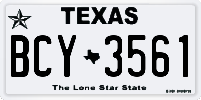 TX license plate BCY3561