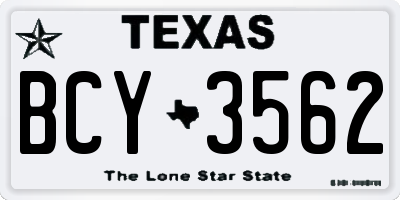 TX license plate BCY3562