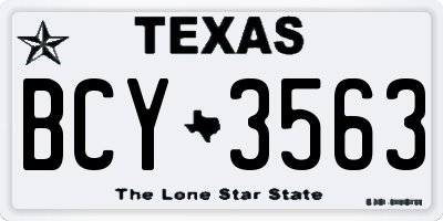 TX license plate BCY3563