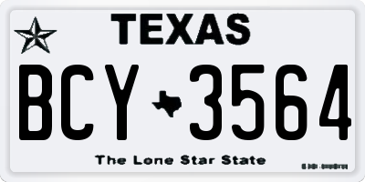 TX license plate BCY3564