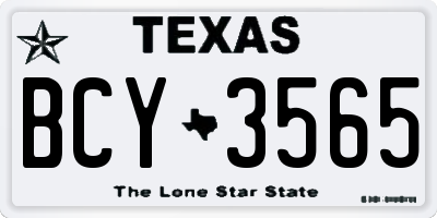 TX license plate BCY3565