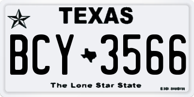 TX license plate BCY3566