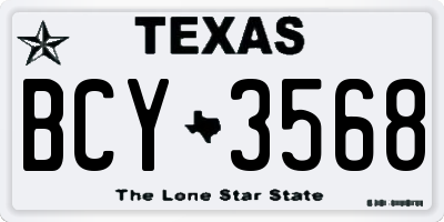 TX license plate BCY3568