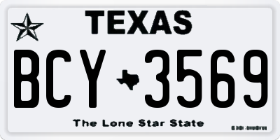 TX license plate BCY3569