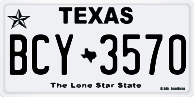 TX license plate BCY3570