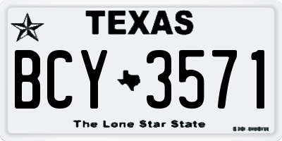 TX license plate BCY3571