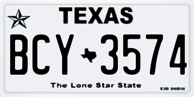 TX license plate BCY3574
