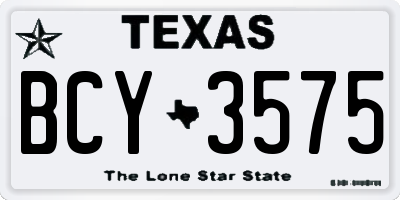 TX license plate BCY3575