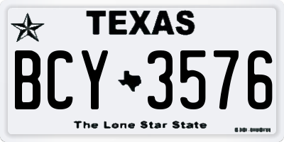 TX license plate BCY3576
