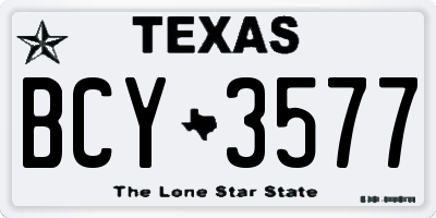 TX license plate BCY3577