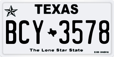 TX license plate BCY3578