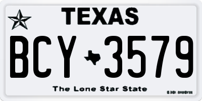 TX license plate BCY3579