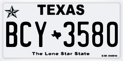 TX license plate BCY3580