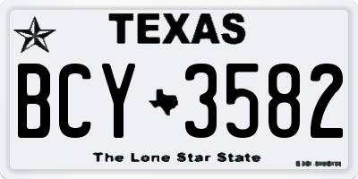 TX license plate BCY3582