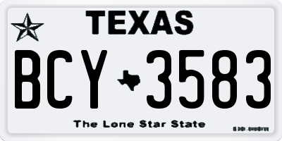 TX license plate BCY3583