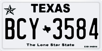 TX license plate BCY3584