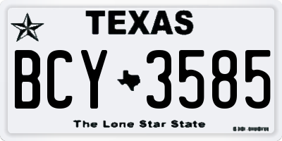 TX license plate BCY3585