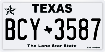 TX license plate BCY3587