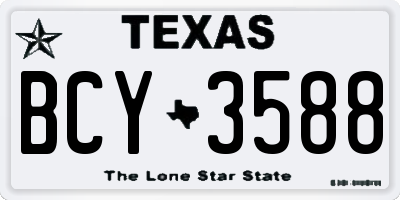 TX license plate BCY3588