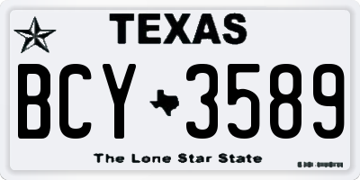 TX license plate BCY3589