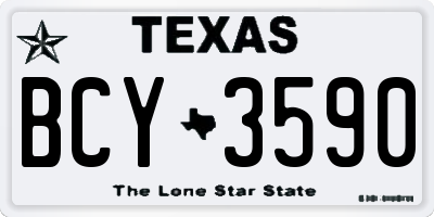 TX license plate BCY3590