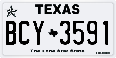TX license plate BCY3591