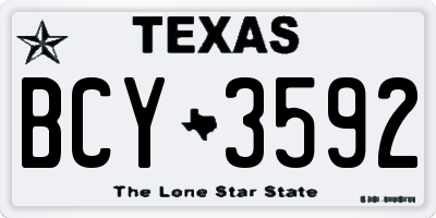 TX license plate BCY3592
