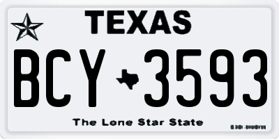 TX license plate BCY3593
