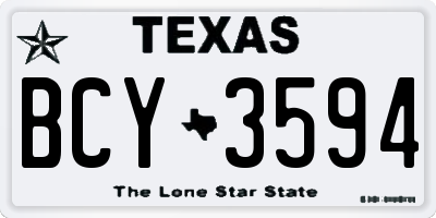 TX license plate BCY3594
