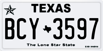 TX license plate BCY3597