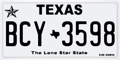TX license plate BCY3598