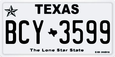 TX license plate BCY3599