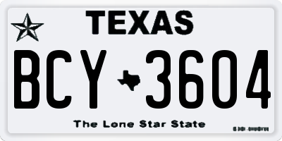 TX license plate BCY3604