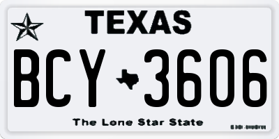 TX license plate BCY3606