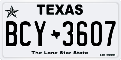 TX license plate BCY3607