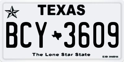 TX license plate BCY3609